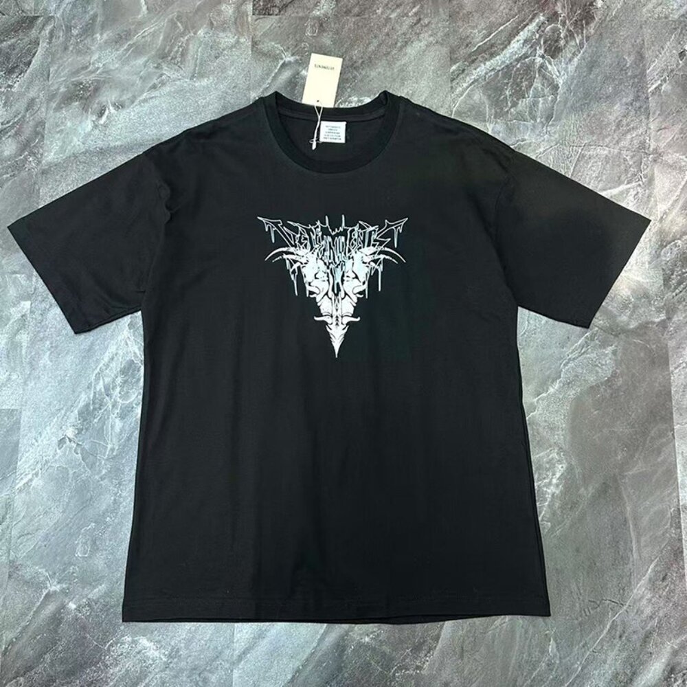 Black Printed Short-Sleeve T-Shirt By Vetements
